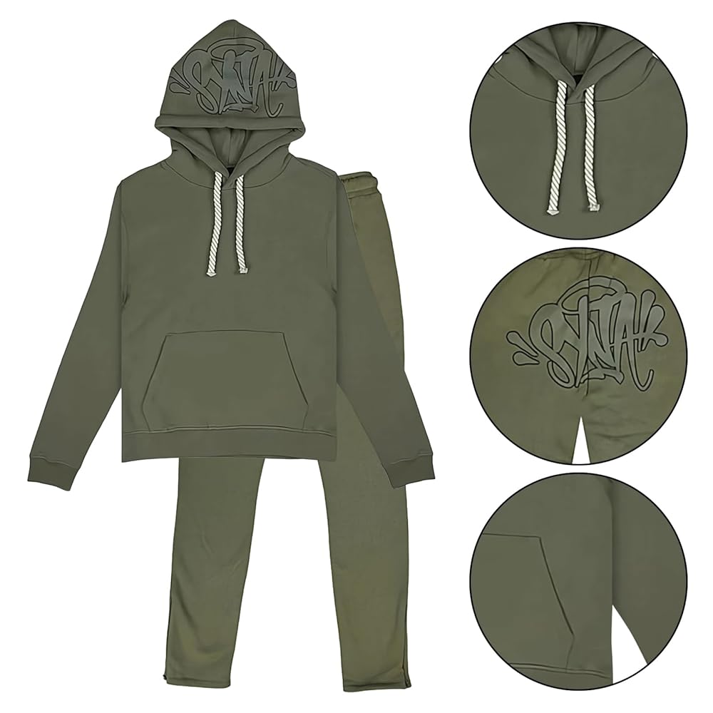 Synaworld Men Tracksuits, 2-Piece Men's Y2k Hoodies And